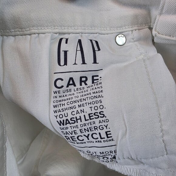 GAP Jeans Womens 4P 27 Optic White Kick Fit High Rise Raw Hem Cropped Petite - Picture 10 of 13